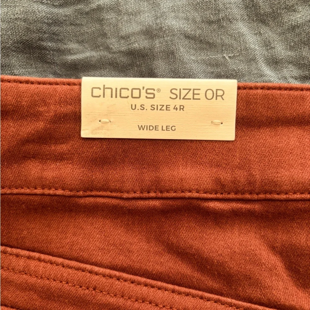 Chico’s Pull-On Wide Leg Ankle Jeans NWT Size 4 US Color Rust - Picture 9 of 11